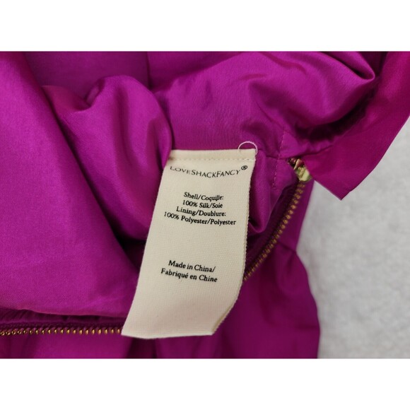 NWT $695 Loveshackfancy Noble Silk Mini Dress Cocktail Party 8 Flirty Fuschia - Picture 9 of 15